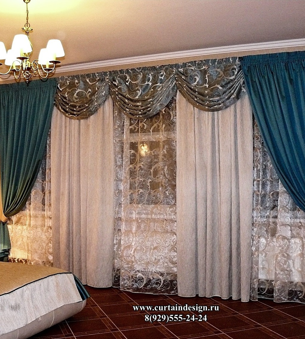 шторы в спальню в классическом стиле без ламбрекена одно окно